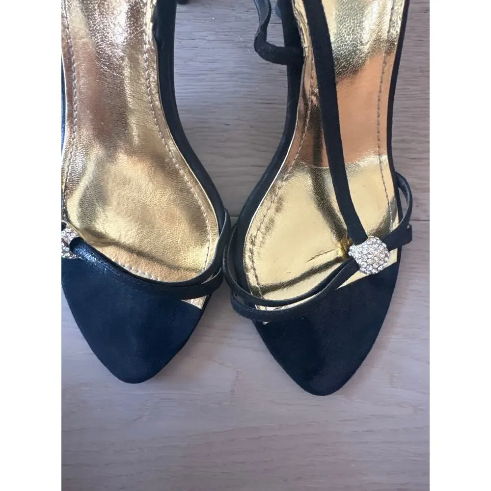J Renee Stardust sandal in black and gold